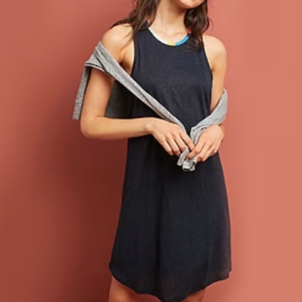 Splendid X MARGHERITA RACERBACK TANK DRESS IN NAVY BLUE sz M